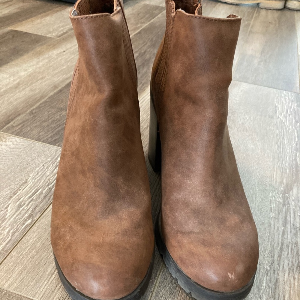 Brown heeled boots